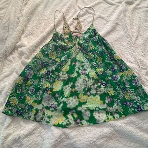 Rebecca Taylor Green and Yellow Floral Top